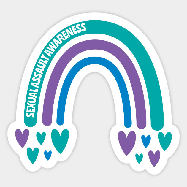 Sexual Assault Awareness Rainbow with hearts Sticker by Teamtsunami6